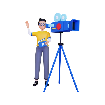 Camarógrafo masculino  3D Illustration