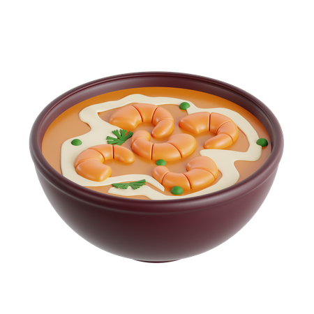 Curry malai de gambas  3D Icon