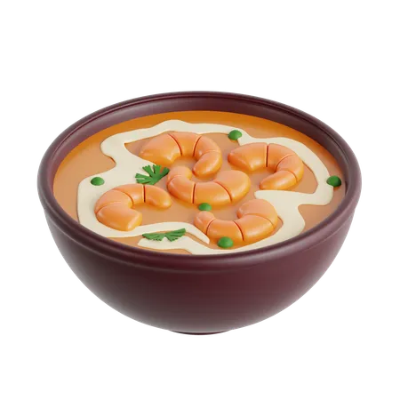 Curry malai de gambas  3D Icon