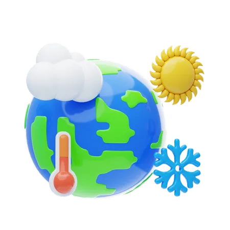 Cambio climático  3D Icon