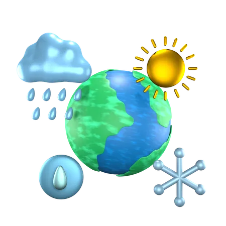 Cambio climático  3D Icon