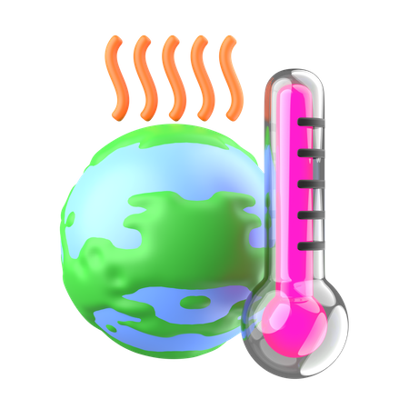 Cambio climático global  3D Icon