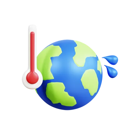 Cambio climático global  3D Icon