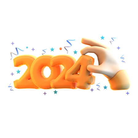 Cambio de año 2024  3D Icon