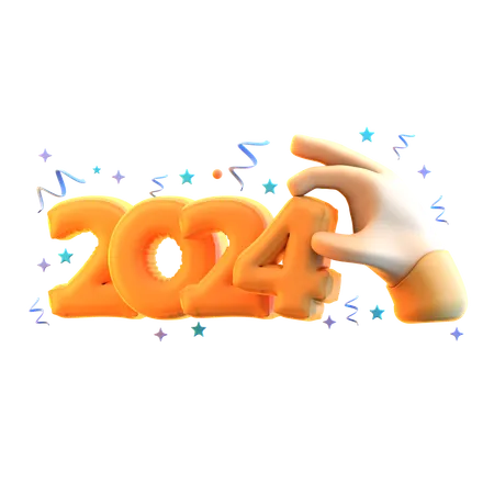 Cambio de año 2024  3D Icon