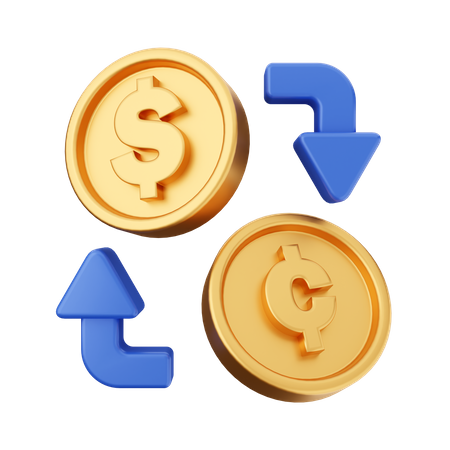 Cambio de centavo a dolar  3D Icon