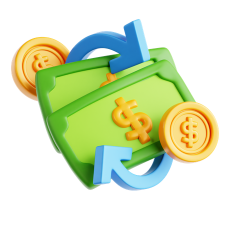 Cambio de dinero  3D Icon