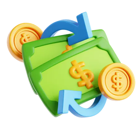 Cambio de dinero  3D Icon