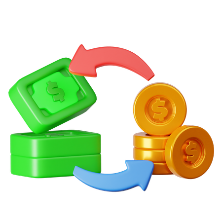 Cambio de dinero  3D Icon