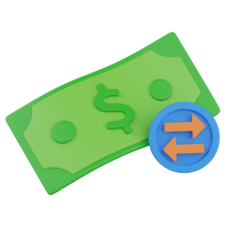 Cambio de dinero  3D Icon