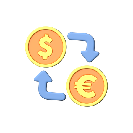 Cambio de dinero  3D Icon