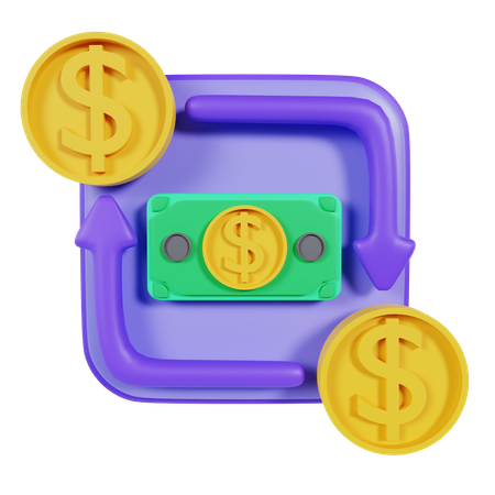 Cambio de dinero  3D Icon