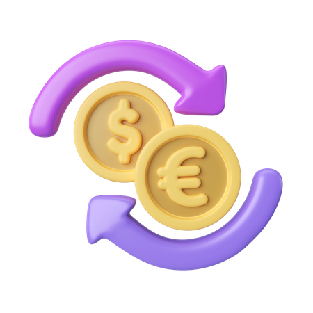 Cambio de dinero  3D Icon