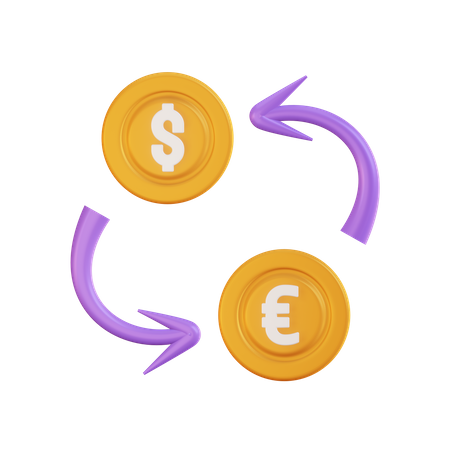 Cambio de divisas  3D Icon