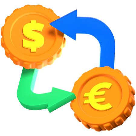 Cambio de divisas  3D Icon