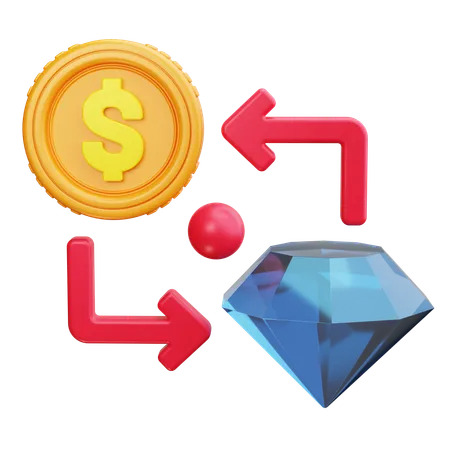 Cambio de dolar  3D Icon