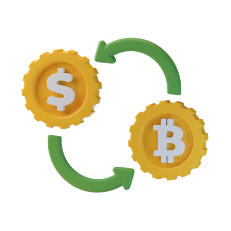 Cambio de dolar a bitcoin  3D Icon