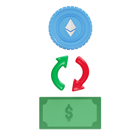 Cambio de dólar a eth  3D Icon