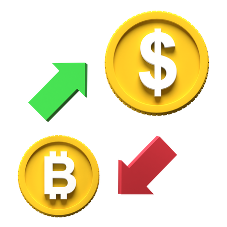Cambio de dólar bitcoin  3D Icon