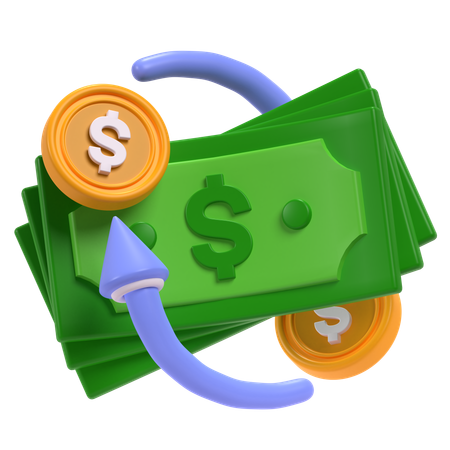 Cambio de moneda  3D Icon