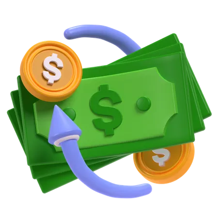 Cambio de moneda  3D Icon