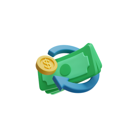Cambio de dinero  3D Icon