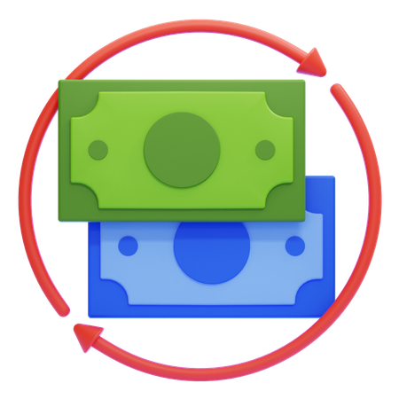 Cambio de dinero  3D Icon