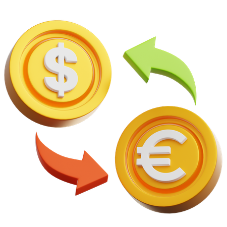 Cambio de divisas  3D Icon
