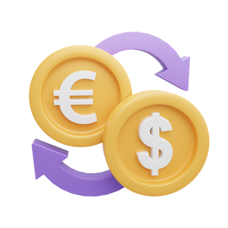 Cambio de moneda 2  3D Icon