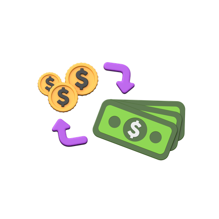 Cambio de moneda  3D Icon