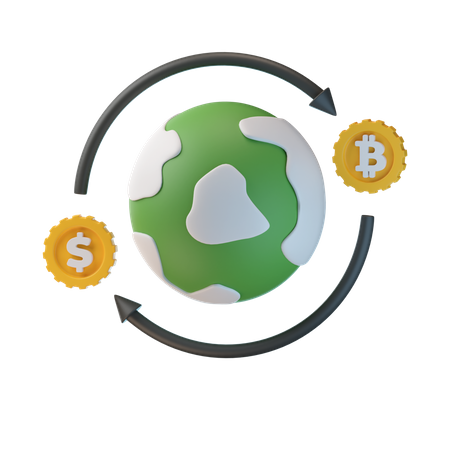 Cambio de moneda extranjera  3D Icon