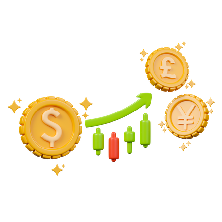 Cambio de moneda extranjera  3D Icon