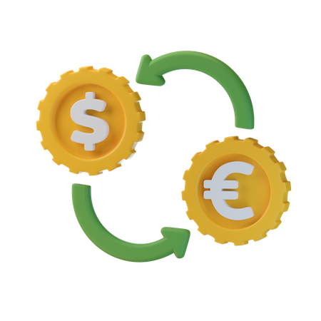 Cambio de dolar a euro  3D Icon