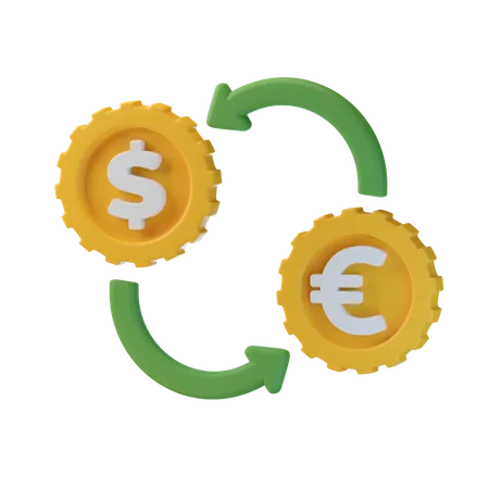 Cambio de dolar a euro  3D Icon