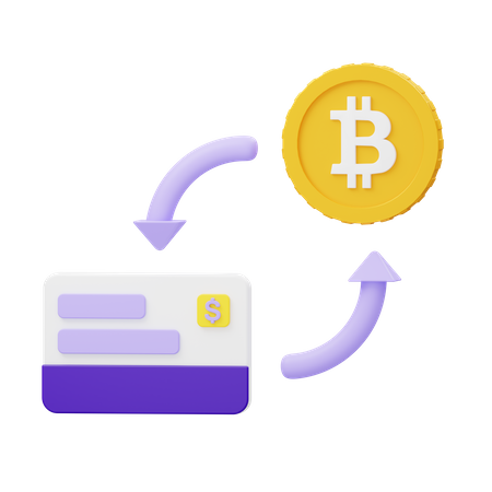 Cambiar moneda a criptomoneda  3D Illustration