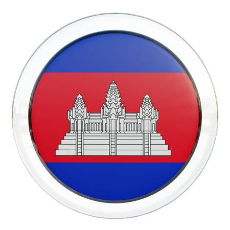 Cambodia Flag Glass  3D Illustration
