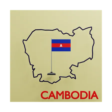Cambodia Map  3D Icon