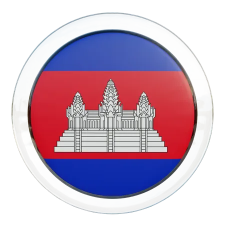 Cambodia Round Flag  3D Icon