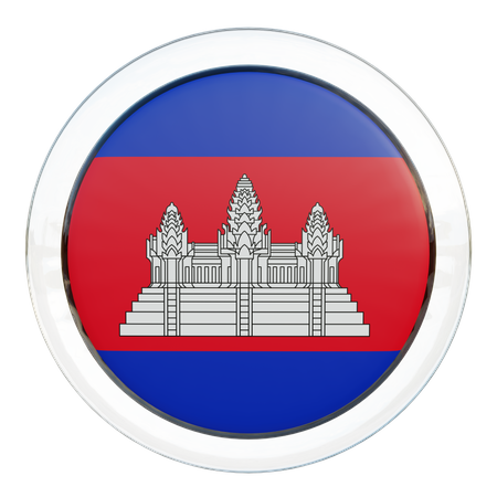 Vidro da bandeira do Camboja  3D Flag