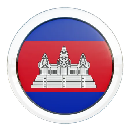 Vidro da bandeira do Camboja  3D Flag