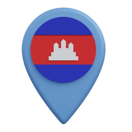 Localização no Camboja  3D Icon