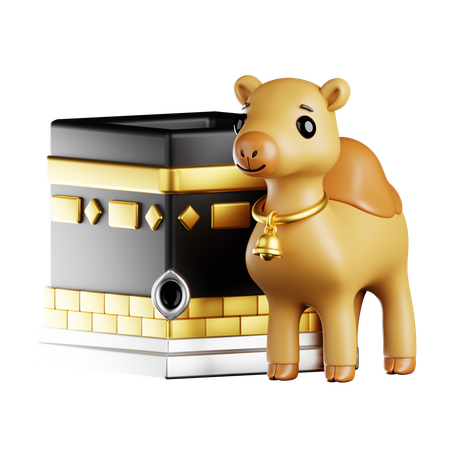 Camel at Kaaba  3D Illustration