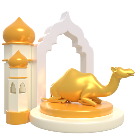 Camel Podium  3D Illustration