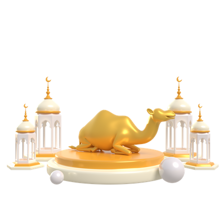 Camel Podium  3D Illustration