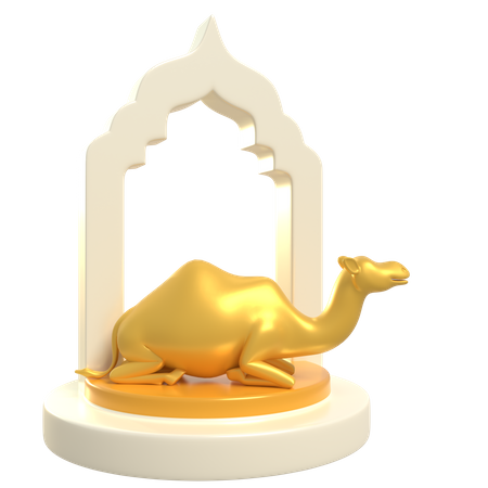 Camel Podium  3D Illustration