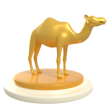 Camel Podium  3D Illustration