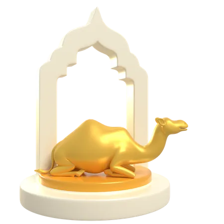 Camel Podium  3D Illustration