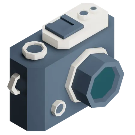 3 D Retro Camera With Isometric Style 3D Icon