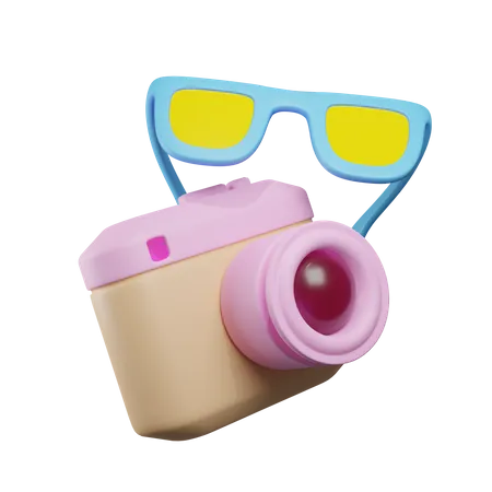 Sunglasses And Camera 3D Icon