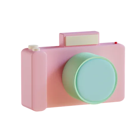 3 D Soft Pink Camera With Transparent Background 3D Icon